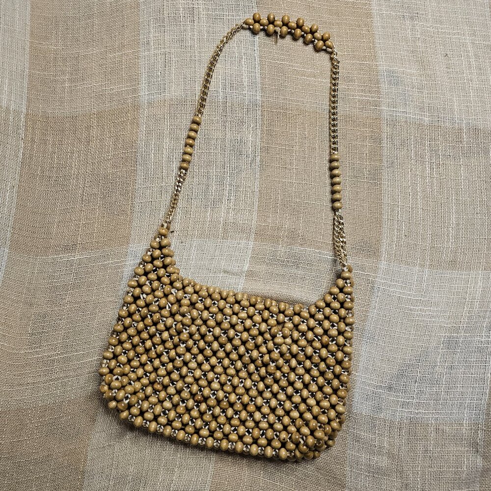 Vintage Made in Japan Beachy Coastal Cottage Mobwife Beaded Clutch Mini Purse